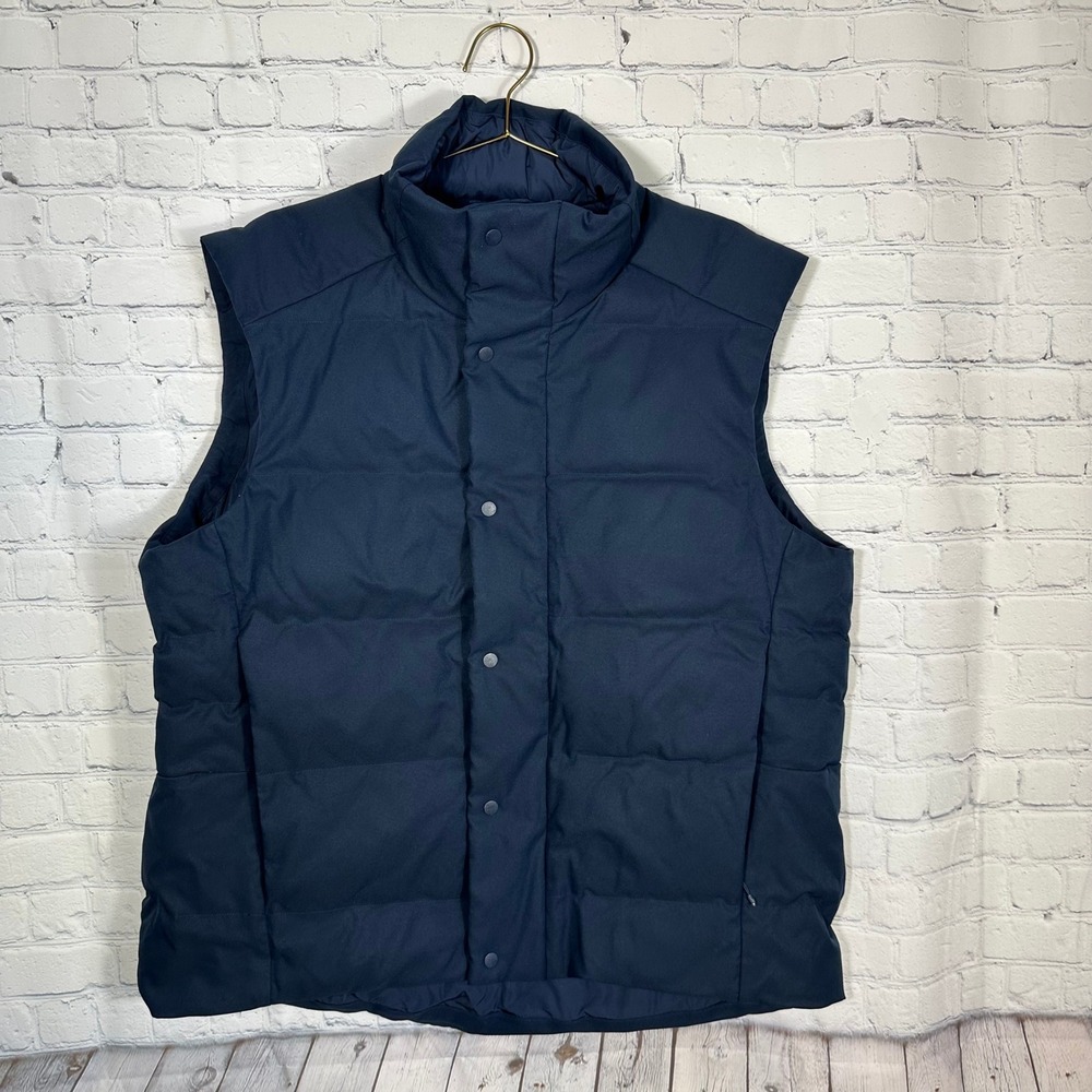 Lululemon Wunder Puff Down Vest Mens XL Navy Blue Puffer Full Zip‎ Goose Down